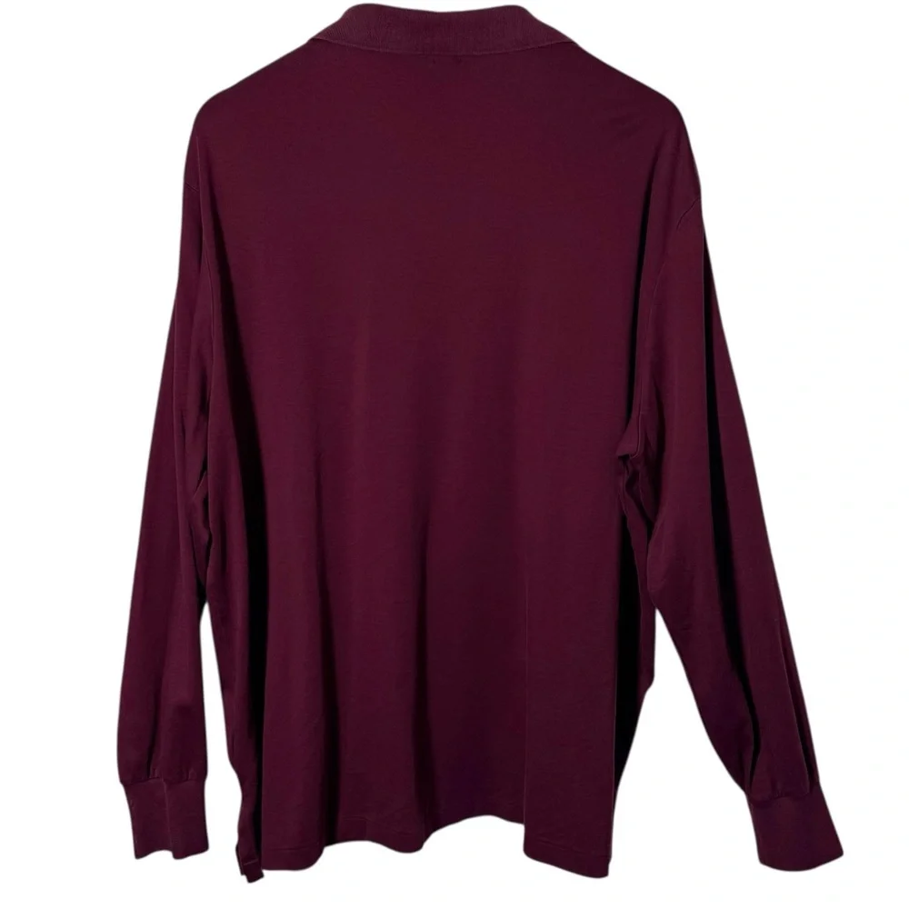 Polo Ralph Lauren Classic Fit Long Sleeve Cotton Polo Burgundy Wine Red Size XXL
